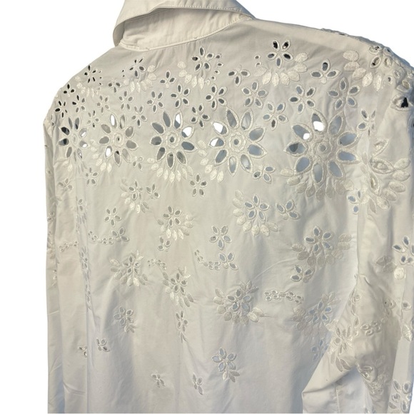 PAULE KA White Eyelet Swim Cotton Cover-Up/Resort Wear Dress, Beachy, EU 40/US 8 - Picture 7 of 10